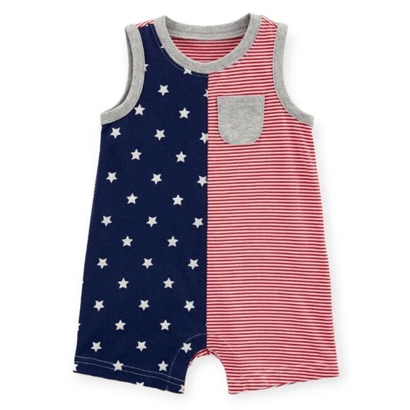NWT Carter's Baby 4th Of July Cotton Romper - Picture 1 of 6